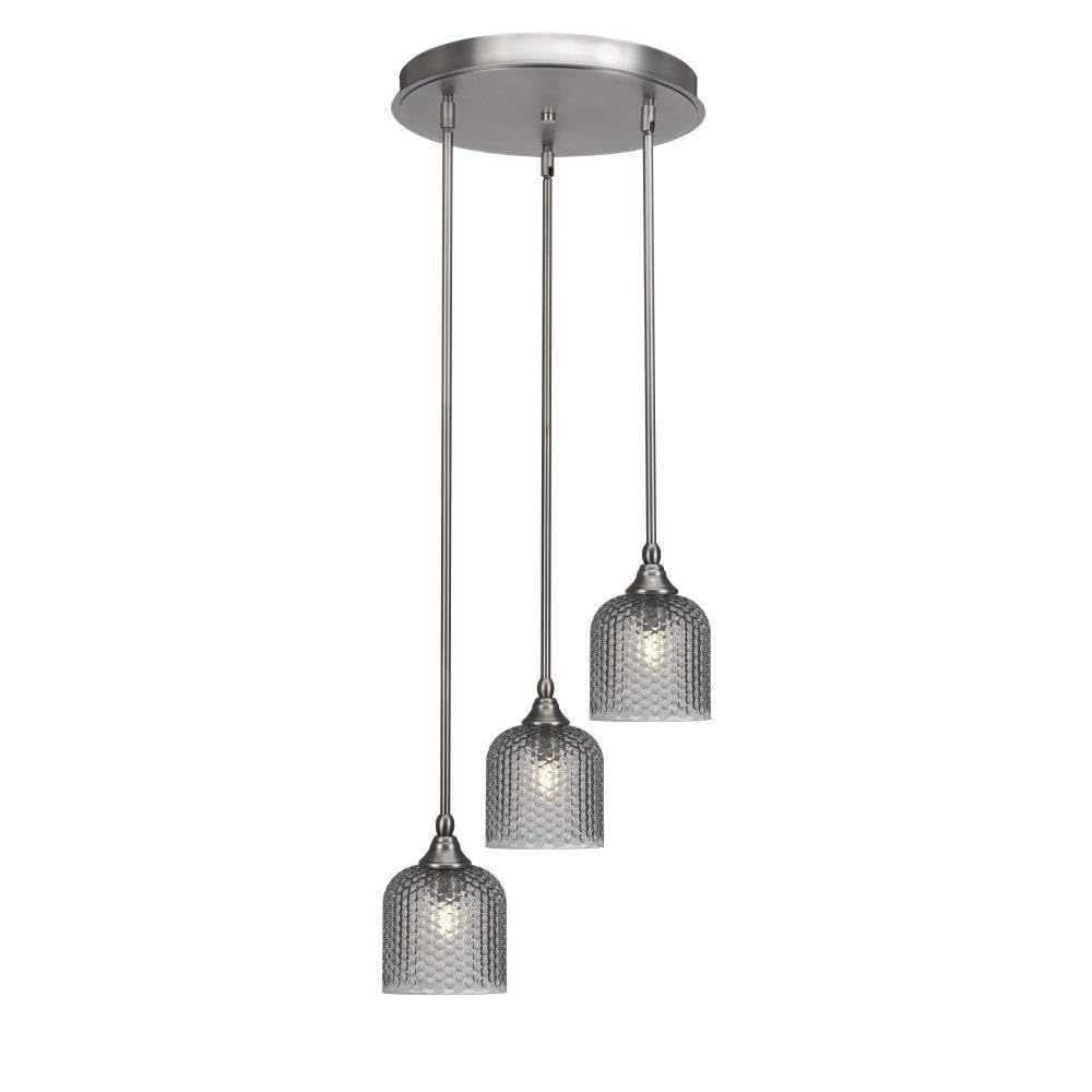 Empire 3 Light Cluster Pendalier in Brushed Nickel (2143-BN-4912)