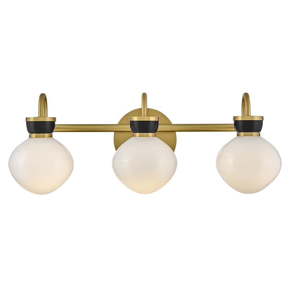 Lark Lucy Medium Three Light Vanity, Lacquered Brass