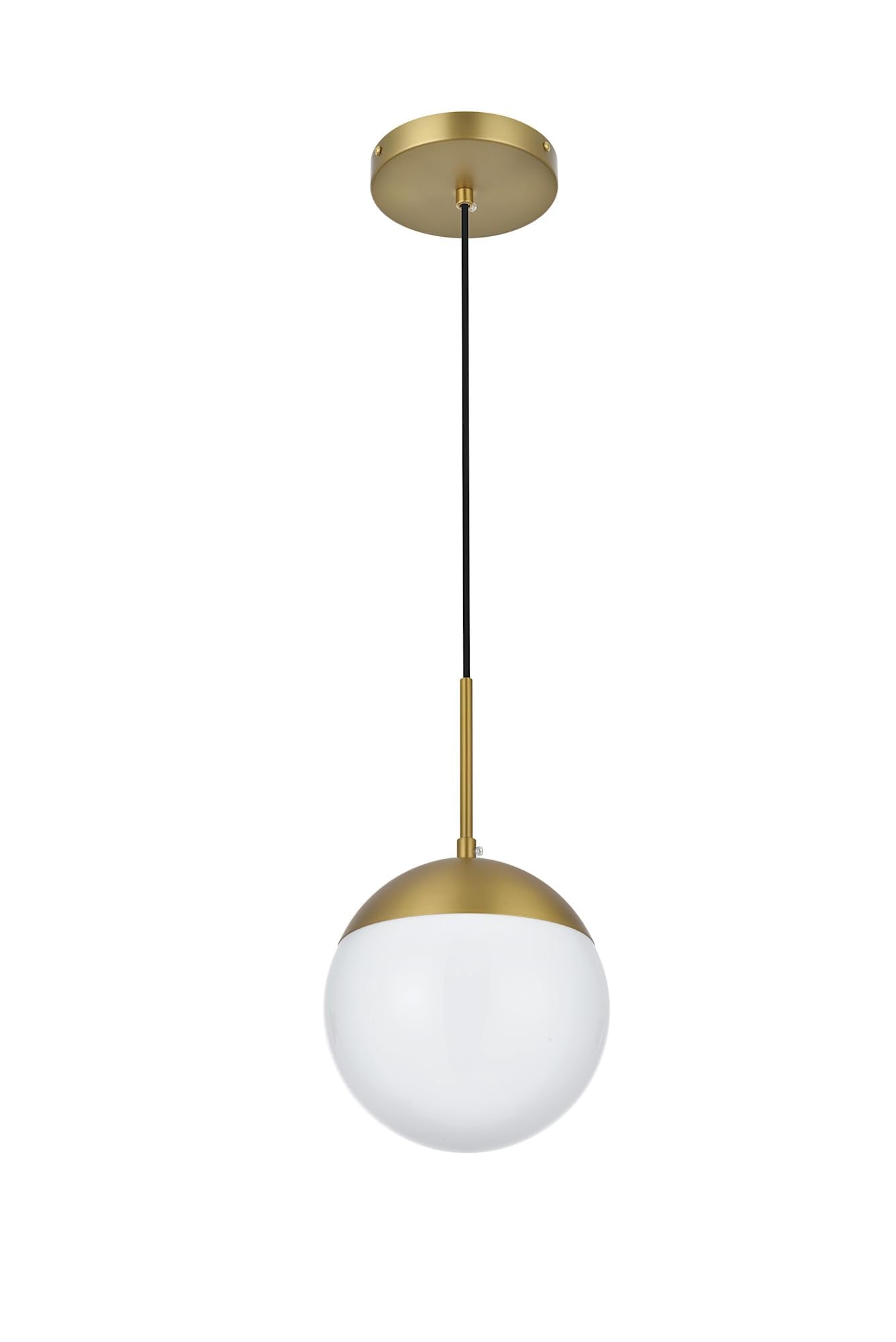 Living District Eclipse 1-Light Metal & Glass Pendant in Black/White
