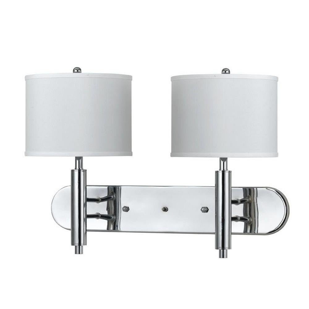 Cal Lighting La-2004W2L-1Ch Transitional Two Wall Lamp Lighting Accessories, Silver