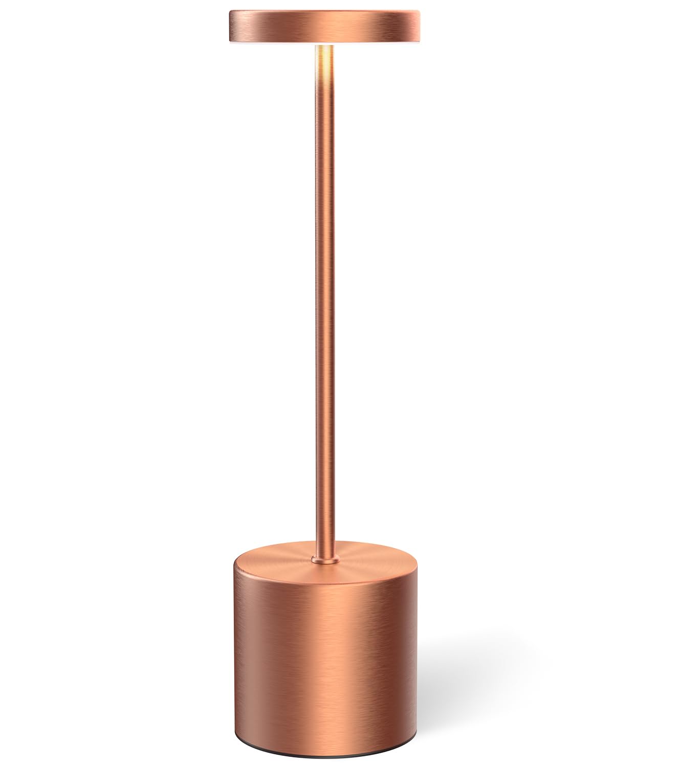 Swinerton Cordless Table Lamp, Rechargeable LED Light, 5000mAh Battery, 3 Color Dimmable, Model 9067S, Rose Gold