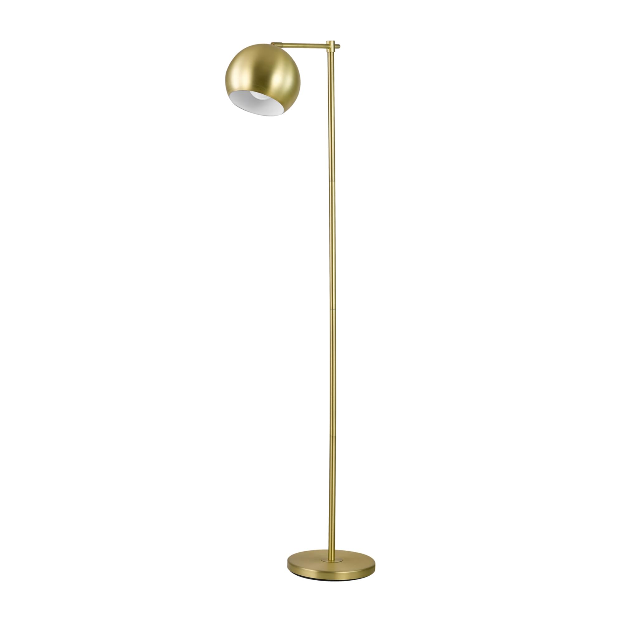 Globe Electric 12915 60'' Floor Lamp, Satin Gold Finish, Vintage Glam Design, In-Line Switch, E26 Base, Gold And Brass Modern Fl