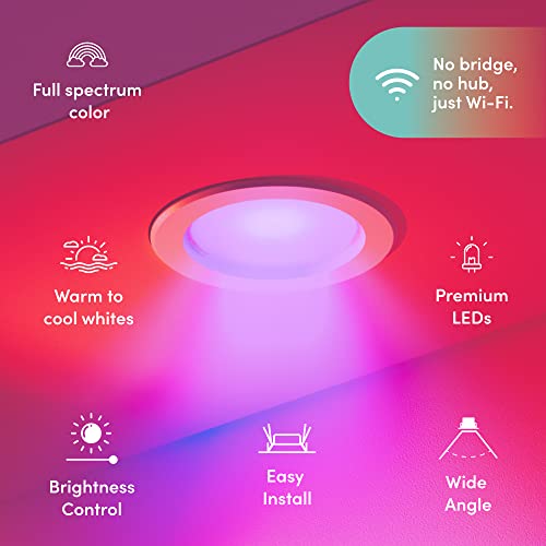 LIFX Color Downlight E26 Retrofit, 800 Lumen, 5-6", Aluminum, White, Model LXDL6CUS
