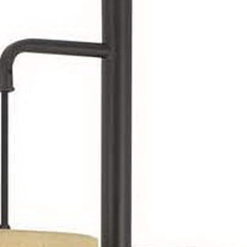 Homeroots Three Light Traditional Floor Lamp, 72 In., Metal, Beige Drum Shade, Bronze Finish
