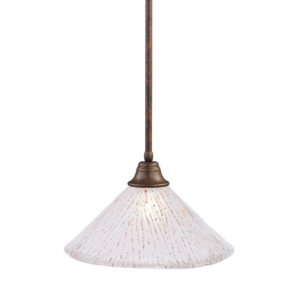 Toltech Lighting 26-Brz-711 16-Inch Stem Pendant Light Bronze Finish With Frosted Crystal Glass Shade