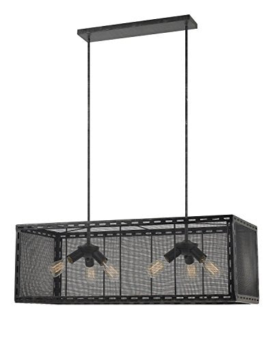 Cal 60W X 6 Evanston Metal Chandelier (Edison Bulbs Not Included), Black Iron, 45.25X16.00X40.00 (Fx-3625-6)
