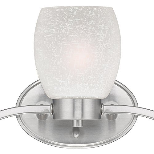 Westinghouse 6341100 Karah Three-Light Indoor Wall Fixture, Brushed Nickel Finish With White Linen Glass