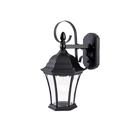Acclaim Lighting New Orleans 1-Light Outdoor Wall Mount Fixture, Matte Black, Glass