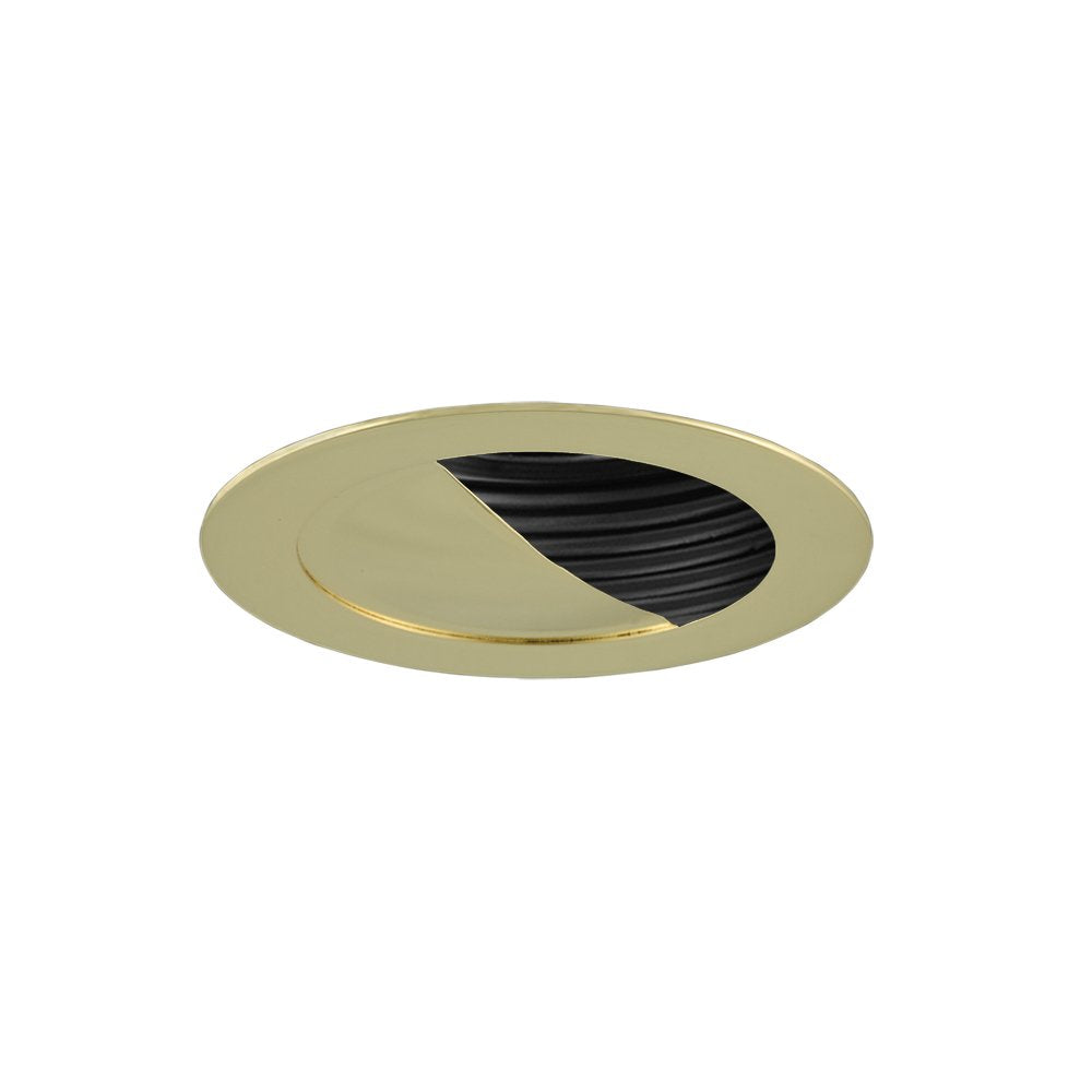 Jesco Lighting TM304BKPB 3.63&quot; Adjustable Scoop Wall Low Voltage Trim, Black/Polished Brass Finish