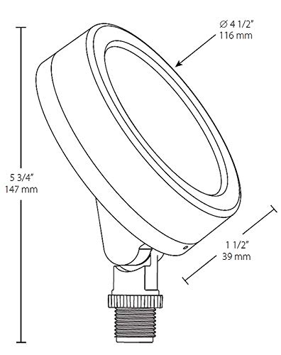 RAB Lighting Outdoor LED Fixture, 3000K, Metal, Black, Model LES13YB