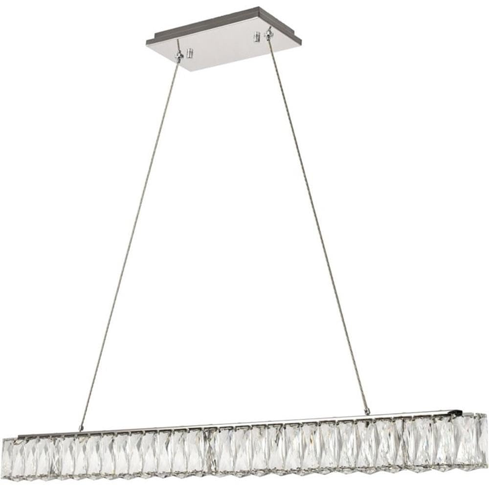 Elegant Decor Indoor Modern Monroe Integrated LED chip Light Chrome Chandelier Clear Royal Cut Crystal - 38.8x1.6x3