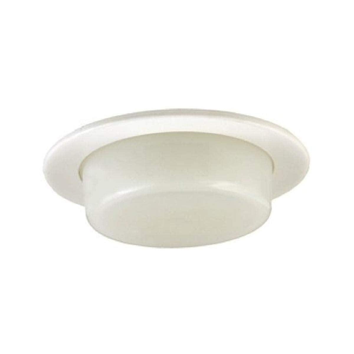 Jesco Lighting Tm410Wh 4-Inch Aperture Low Voltage Trim Recessed Light, Dropped Frosted Glass Dish For Shower, White Finish