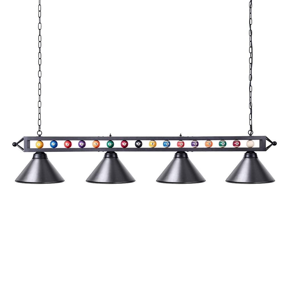 Wellmet 4 Lights Pool Table Light  70inch Billiard Lighting Fixture with Lamp Shades for Pool Billiard Table  Industrial Hanging Pendant Light Chandelier for Game Room  Kitchen  Dining Room