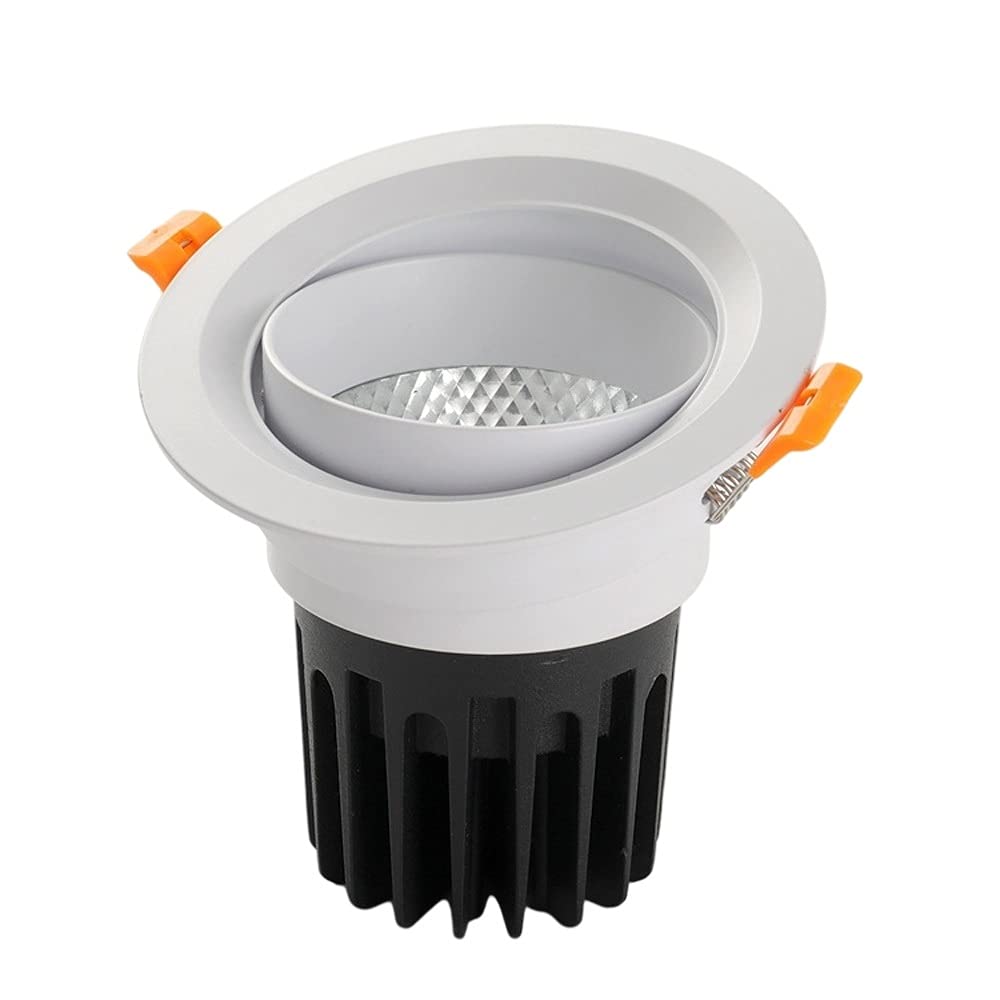 OZZKI Recessed COB LED Recessed Downlight 24 Degree Beam Angle CRI90 High Color LED Recessed Spotlight White Round Adjustable Re