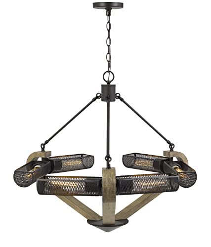 Cal Lighting Fx-3740-6 Transitional Six Light Chandelier From Baden Collection In Bronze/Dark Finish, 32.00 Inches