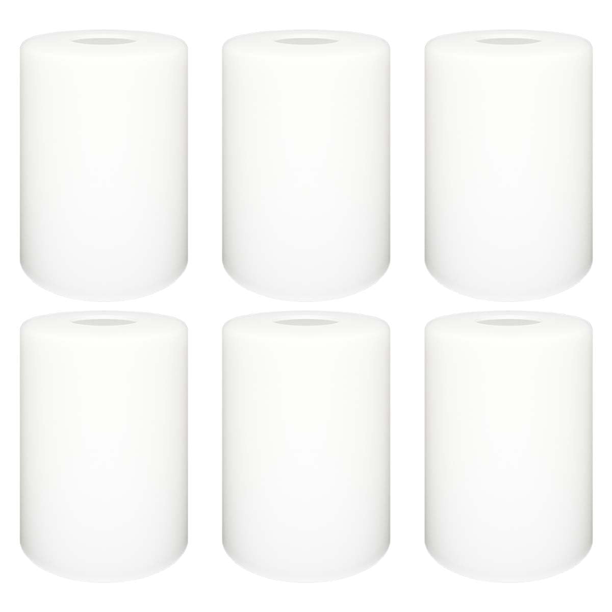 6 Pack White Frosted Glass Shade For Light Fixtures,Cylinder Glass Light Shade Replacement,5.5"Height,3.54"Diameter,1.65"Fitter - Lamp Shades For Floor Lamps,Bedside,Chandelier,Wall Sconces -By Go&So