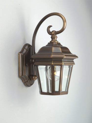 Progress Lighting Wall Lantern P5670-108, 1-Light, Clear Beveled Glass, Oil Rubbed Bronze, 6.5inW x 12.5inH, Aluminum