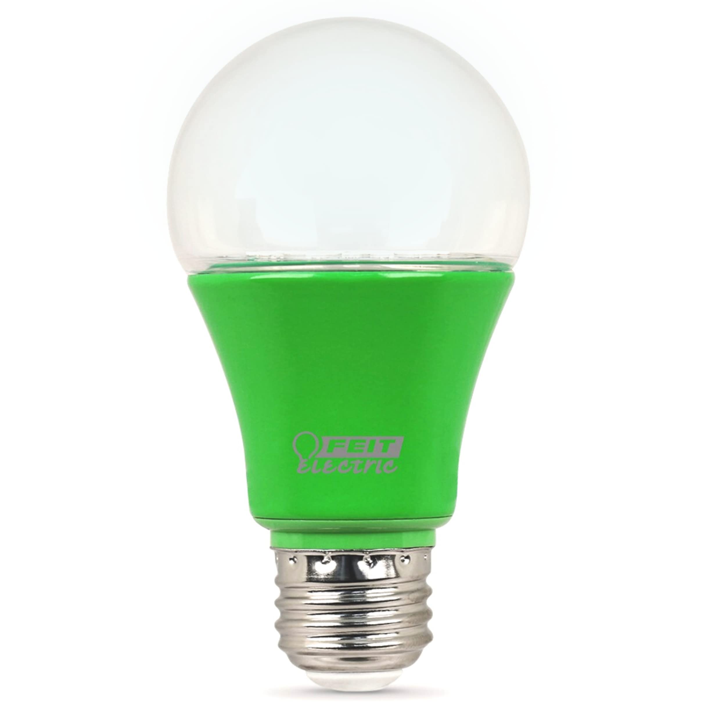 Feit Electric A19 Grow Light Bulb, Full Spectrum, 60W Equivalent, Non-Dimmable, 1 Count, Green