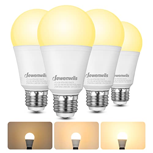 Dewenwils 3-Way Led Light Bulbs, 40/60/100W Equivalent, A19 Led Bulbs, 2700K Warm White Glow, E26 Medium Base, 500/1000/1600Lm B