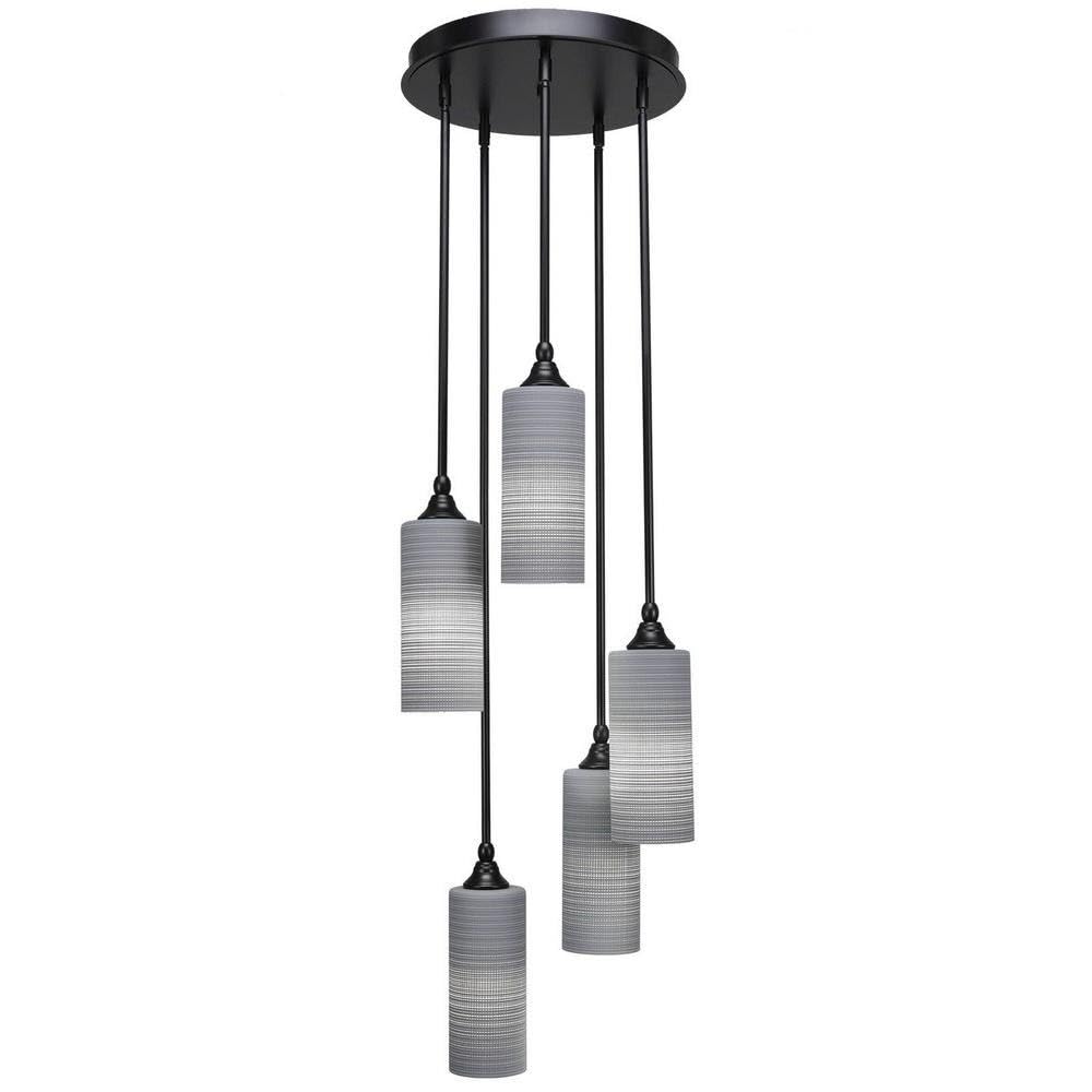 Empire 5 Light Cluster Pendalier In Matte Black (2145-Mb-4092)