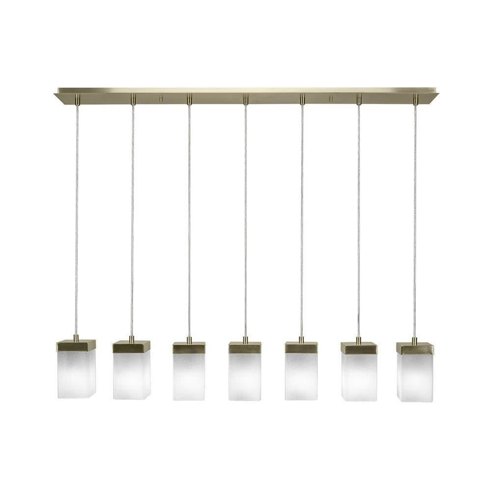 Toltec Lighting Nouvelle 7 Light Linear Pendalier In New Age Brass (3217-Nab-531)