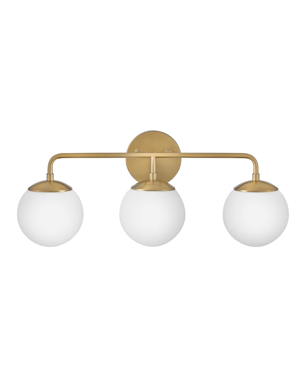 Lark Julep Three-Light Bath Vanity Fixture, Art Deco Globes, Modern Style, Lacquered Brass