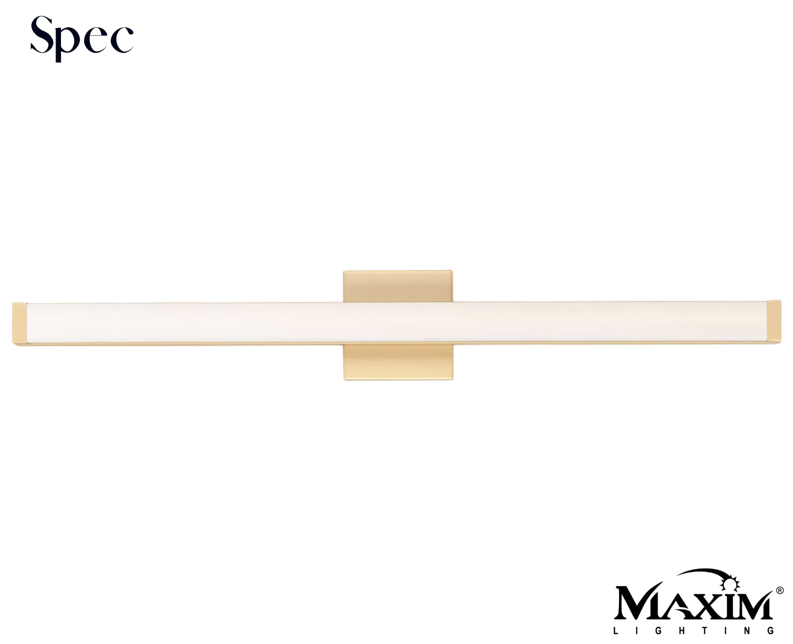 Maxim 52006GLD Spec Collection 36 Inch Dimmable LED Bathroom Vanity Light I 3000K I Gold I Modern Contemporary Light Fixture I P