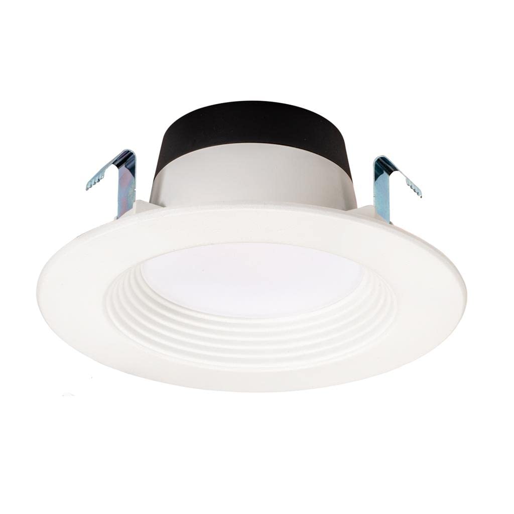 Topaz Round 4 Inch LED Recessed Retrofit Downlight, 7 W, Baffle Trim, 5CCT Selectable 2700K,3000K,3500K,4000K,5000K, White