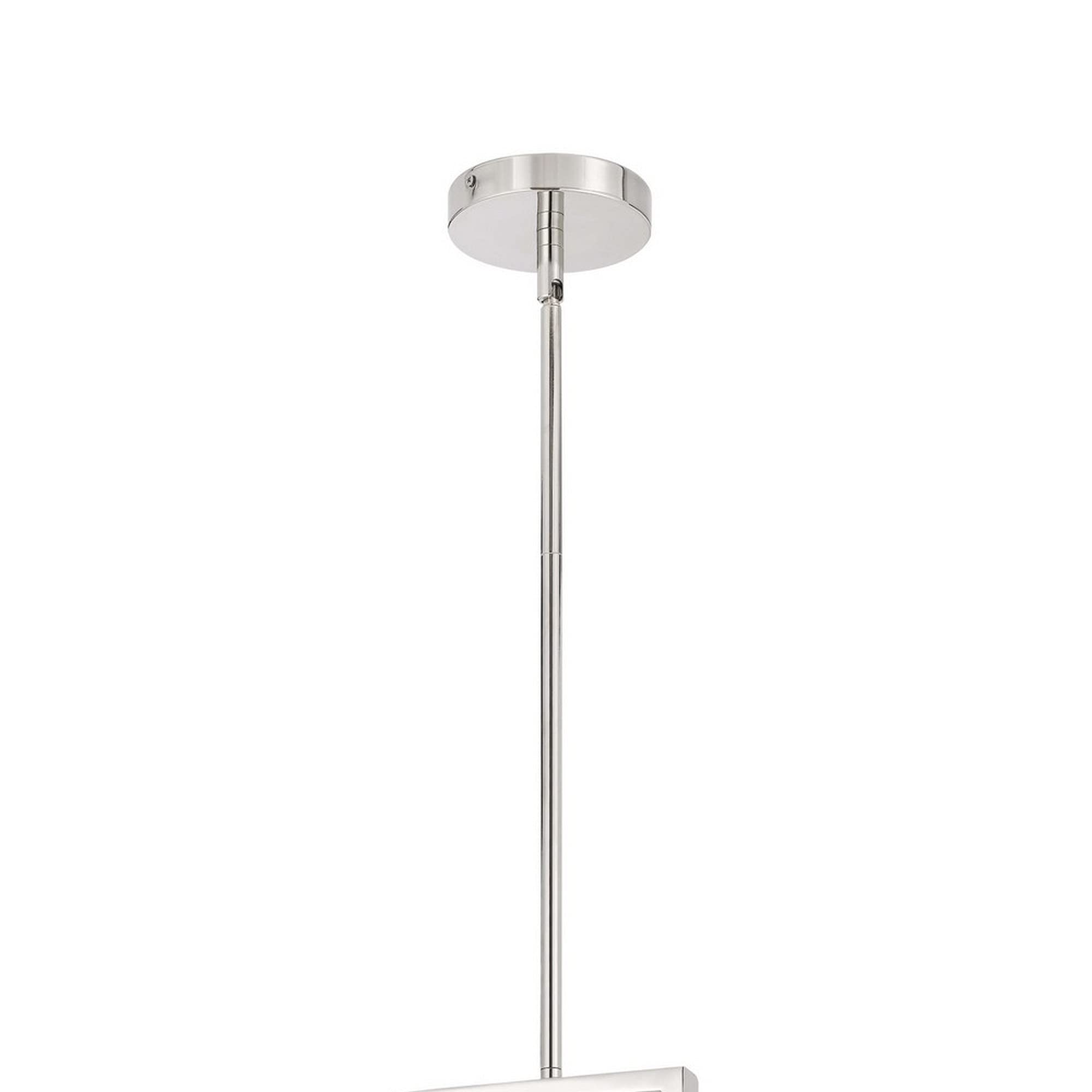Benjara Pendant with Cylindrical Rotatable Glass Shade, Chrome