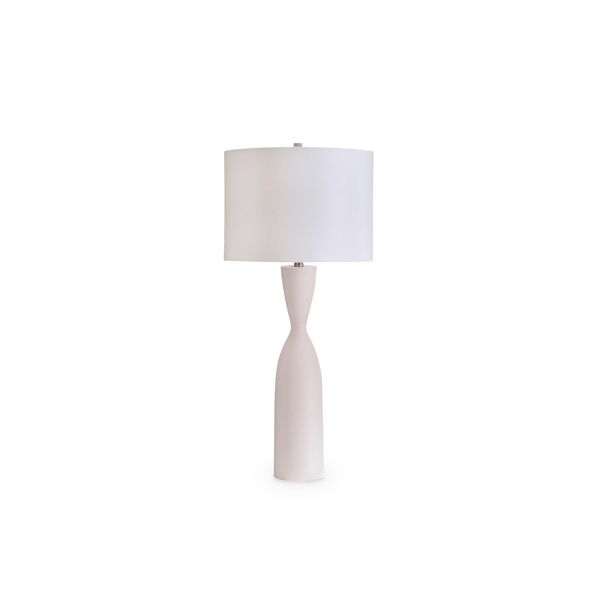 Signature Design by Ashley Davinford Scandinavian Table Lamp with 3-Way Switch and Drum Shade, White