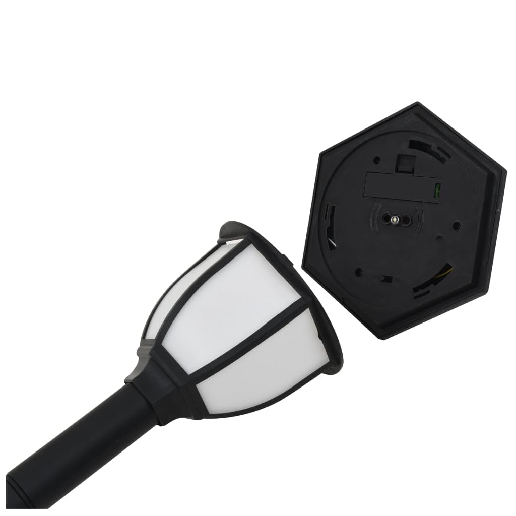 vidaXL Outdoor LED Solar Lamps Set of 3, Durable PP, Eco-Friendly, Medium, Black, Model 31442677-4c3c-4793-8344-da0b291