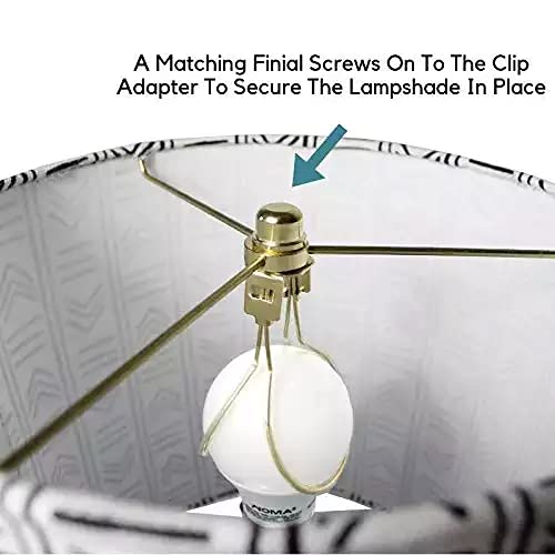 U/D Lamp Shade Light Bulb Clip Adapter,Clip On Lamp Harp With Shade Attaching Finial Top,Lamp Cap Harp For Supporting Lamp Shade