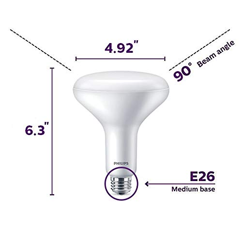 Philips LED Dimmable BR40 Light Bulb 800 Lumen 5000K E26 Base 6-Pack Daylight
