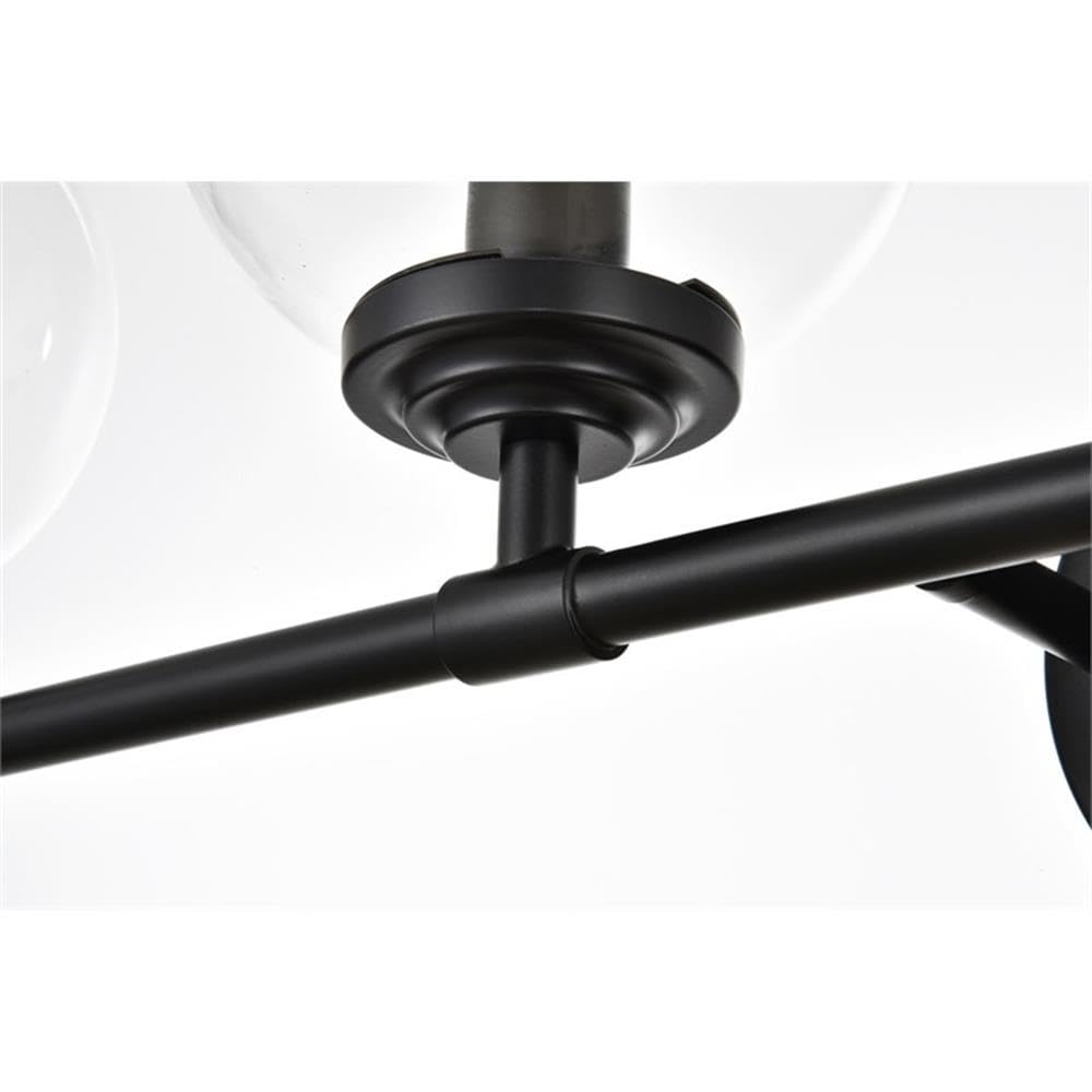 Living District Ingrid 4-Light Iron & Glass Bath Sconce in Black and Clear