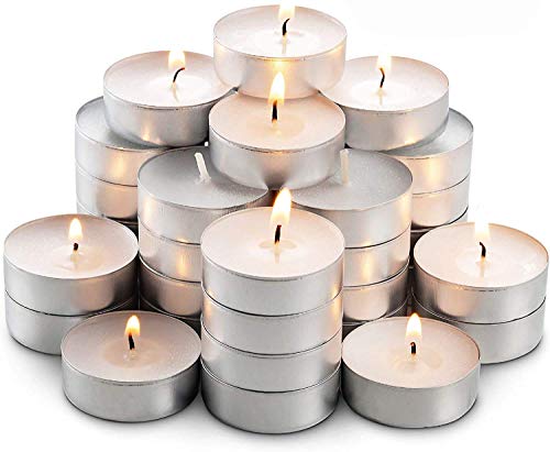 AuraDecor White Tealight Candle, Smokeless No Residue Burn Upto 3 Hour, Unscented T Light Candle for Home Decor (Set of 100 (Whi