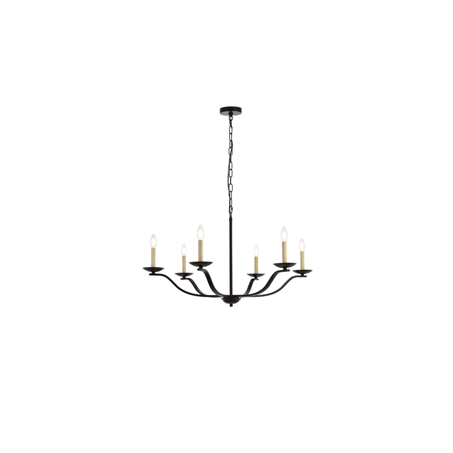 Elegant Lighting Living District Trey 36 inch Pendant in Black
