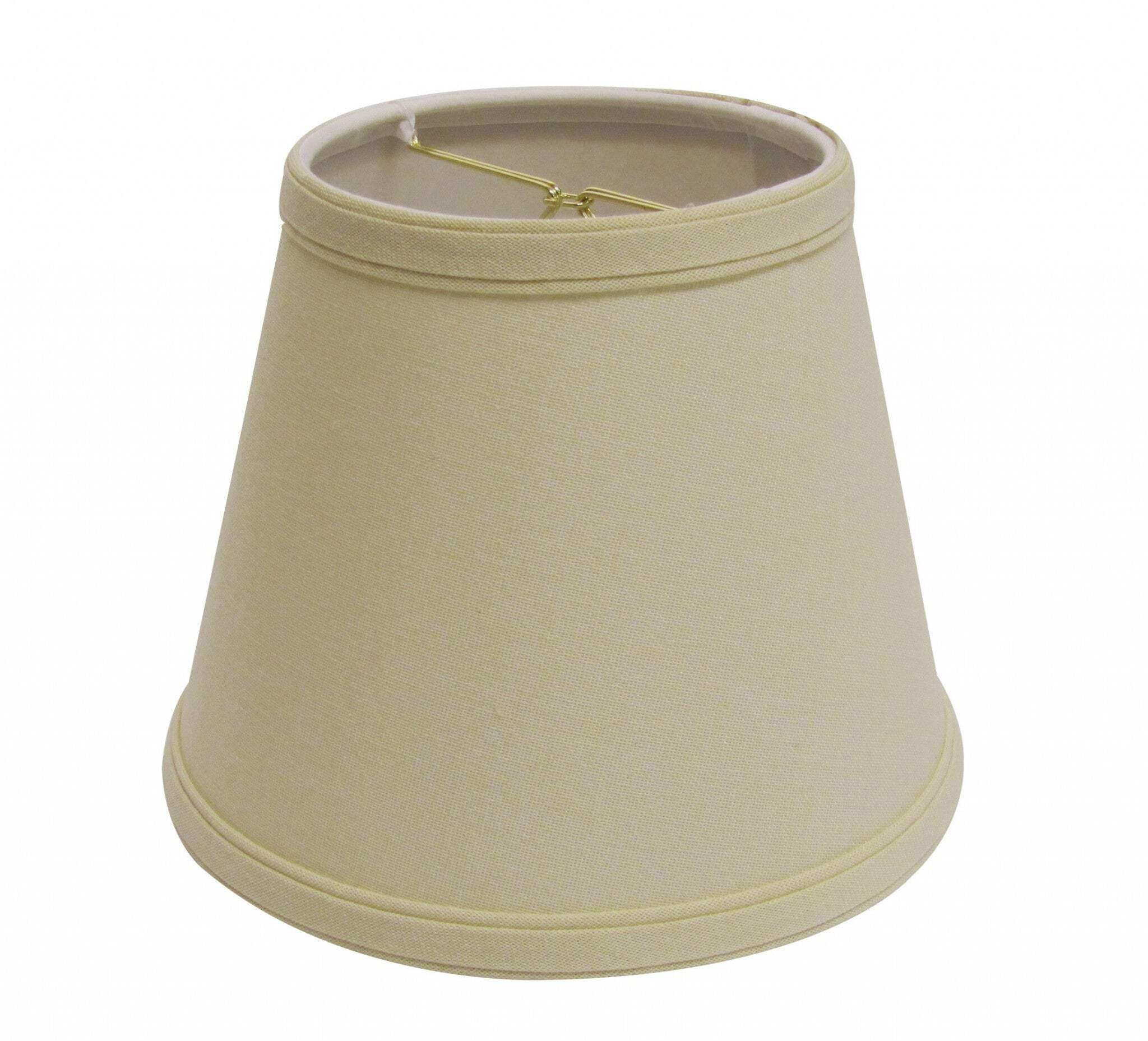homeroots lighting Empire Hardback Linen Lampshade 8in Warm White Parchment Beige