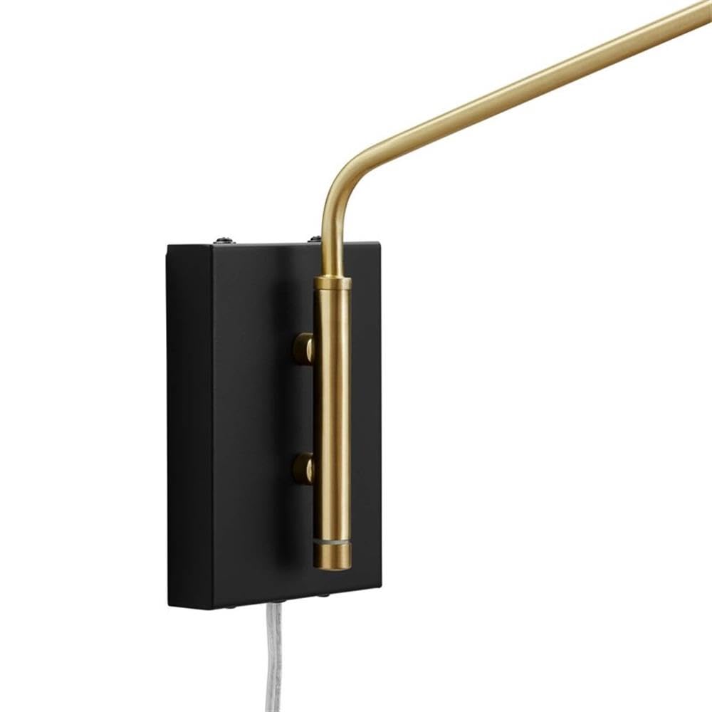 Modway Journey 24" 1-Light Modern Metal Swing Arm Wall Sconce In Black