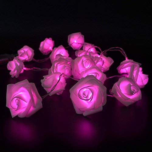 Sprqcart 14 Led String Strip Light Rose Flower Shape Diwali Light for Decoration 14Led-Pink