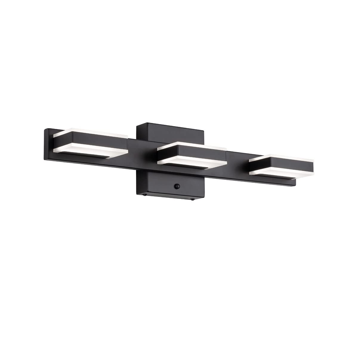 Mirrea 20" Led Black Vanity Light Fixture, 3-Light, Adjustable Cct 3000K/4000K/500