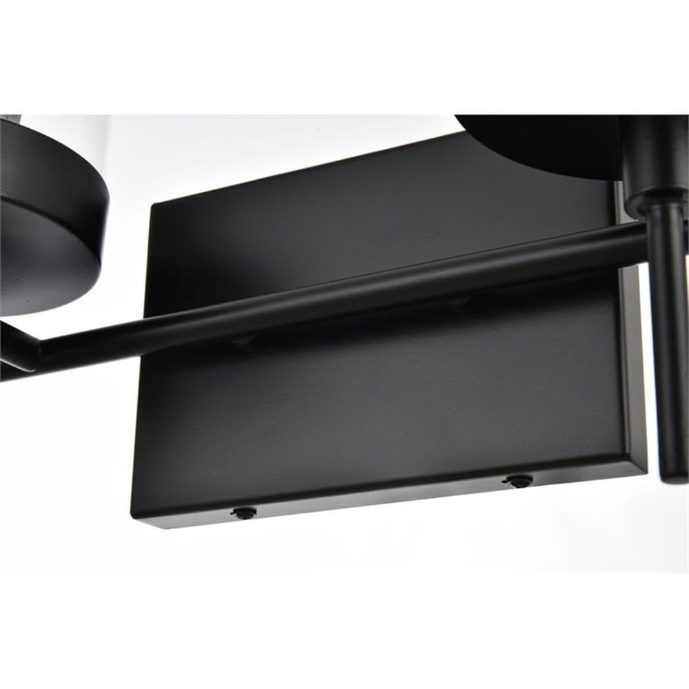Living District Benny 4-Light Iron & Glass Bath Sconce in Black/Clear