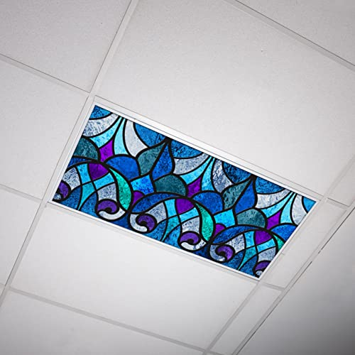 Fluorescent Light Cover For Classroom Ceiling Lights - Premium Backlit Film Insert 2X4 (22.38''X46.5'') Florescent Fixture (Pack