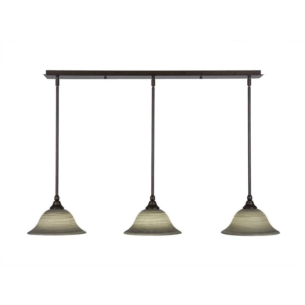 Toltec Lighting 3 Light Linear Pendalier In Bronze (36-Brz-603)