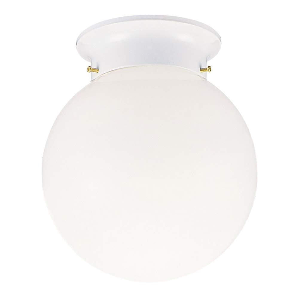 Design House 1 Light Ceiling Light, Small, White Alloy Steel, Model 510032