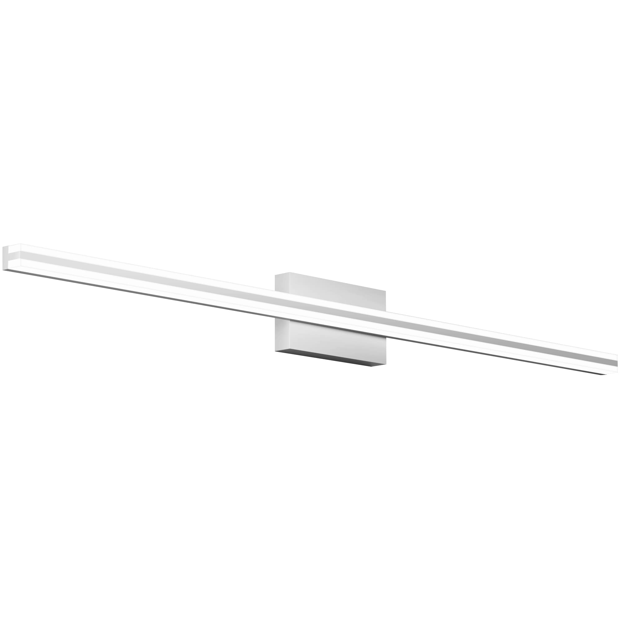 SOLFART Bathroom Vanity Lights 48 Inch Dimmable Brushed Nickel LED Fixture Acrylic Silver