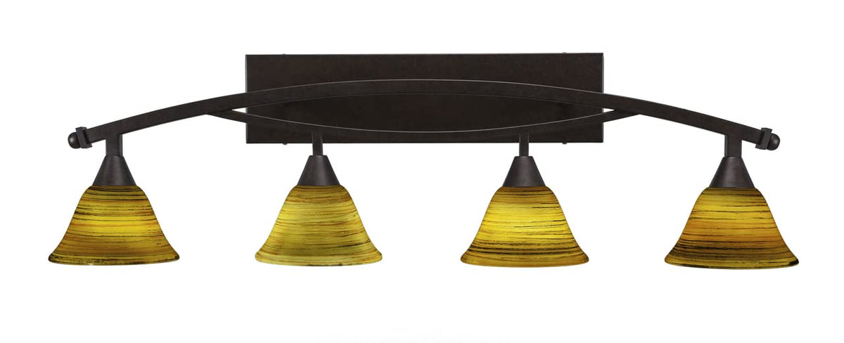 Toltec Lighting Bow 4 Light Bath Bar In Bronze (174-Brz-454)
