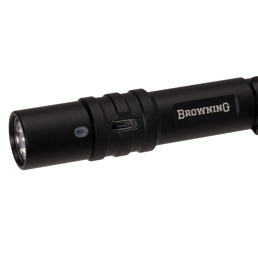 Browning Microblast USB Rechargeable Pen Light, 4.8" Aluminum, Black, Model 3712125