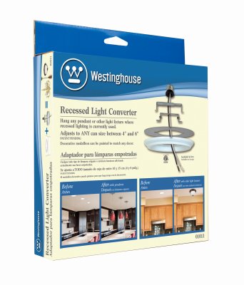 Westinghouse 0101100 Recessed Light Converter, Plastic, White