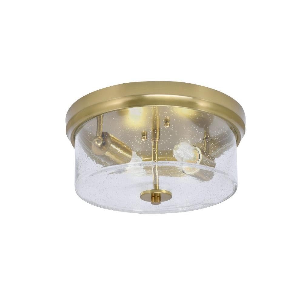 Toltec Lighting 832-NAB-0 2 Light Flush Mount-5.5 Inches Tall and 12 Inches Wide, Finish Color: New Age Brass, Glass Color: Clear Bubble
