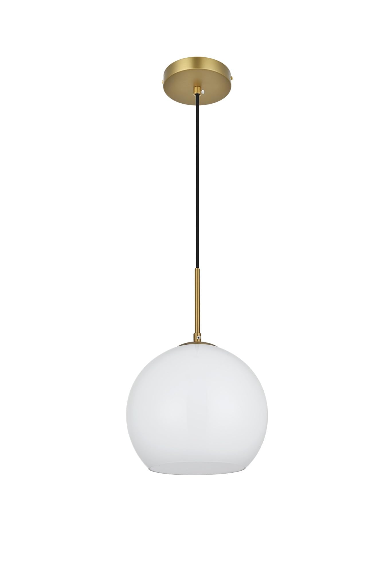 Elegant Lighting Living District Baxter 1-Light Metal Pendant in Chrome and Frosted White